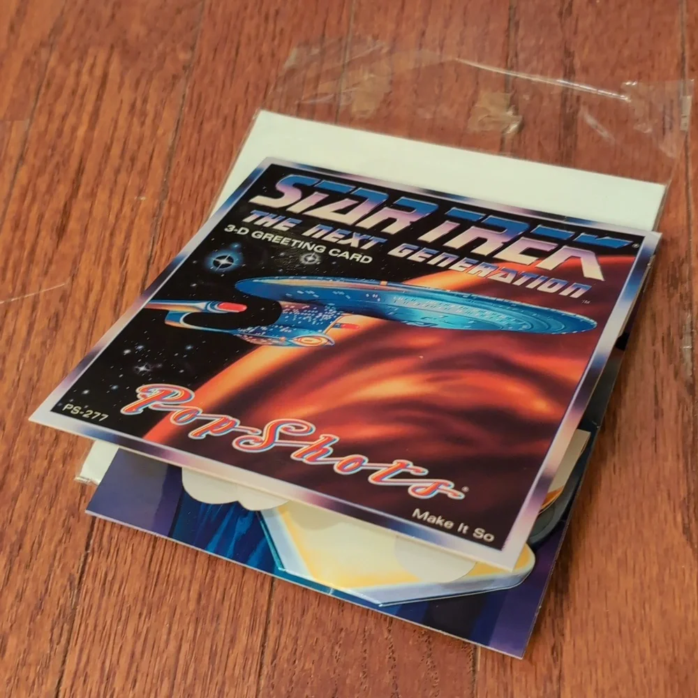 Pop Shots Star Trek The Next Generation 3-D Pop Out Greeting Card Vintage New